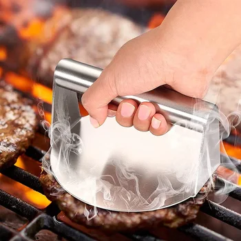 Smash Hamburger Press nerūdijančio plieno apvalus kvadratinis rankinis profesionalus karščiui atsparus mėsainių gamintojas Virtuvės reikmenys Maisto įrankiai