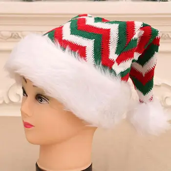 Snaigė Spausdinti Beanie Jaukūs žieminiai galvos apdangalai Šventinė megzta Kalėdų senelio kepurė su pliušiniu rutuliniu dekoru Elastinis neslystantis dizainas naujiems