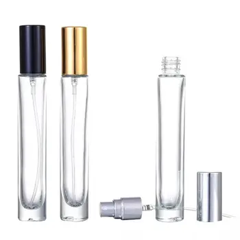 Stiklo purškimo kvepalų buteliukas Nešiojamas aliuminio dangtelis Skaidrus kosmetikos indas 10ml apvalus pakartotinai užpildomas buteliukas Moterys