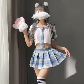 Studentas JK uniforma Kawaii Japoniško stiliaus Sweet Girl Cosplay mokykla Egzotiški tarnaitės kostiumai Seksualus apatinis trikotažas sekso drabužių aprangai