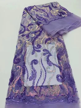 SU1 Aukštos kokybės rankų darbo karoliukais Nėrinių audinys Prabangus siuvinėjimas Prancūziška nėrinių vestuvinė suknelė Nuotakos Tiulis Tinklelis Tekstilė