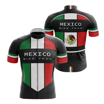 Summer Cycling Jersey Mens 2023 Nauji trumpų rankovių dviračių drabužiai MTB Meksikos komanda Dviračių marškinėliai Dviratis Sportinė apranga Maillot Lenktynių viršūnės