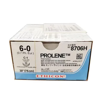 Suture Polylin 6-0 8706H Polipropileno siūlai neabsorbuojama dėžutė 36 pakuotė