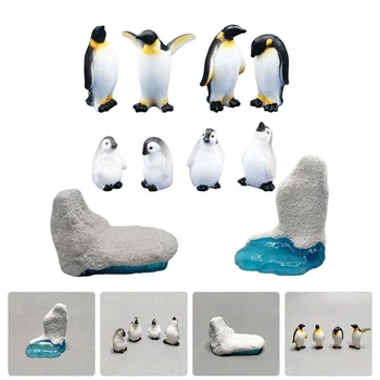 Vaikų pingvinų žaislai Derva Pingvinų modeliai Pingvino formos mikro peizažo papuošalai