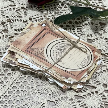 Vintage Frame Label Notes Memo Pad Decorative Junk Journaling Scrapbooking Diary Collage Album Lable Retro Material Paper Card