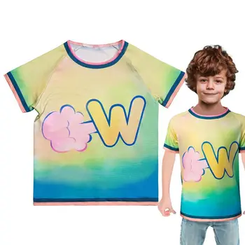 Wade Water Boys Drabužiai Tops Summer Kids Trumpomis rankovėmis Trikotažas Kostiumas Animacinis filmas Vaikai Mergaitės Madingi marškinėliai 3-15 metų