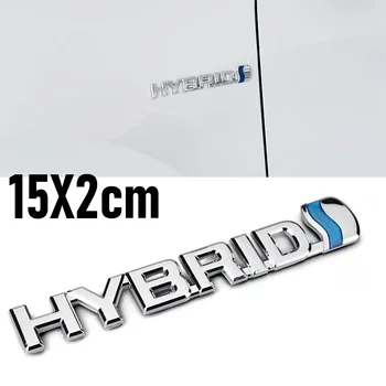 Wooeight 1Pc 3D metalinis hibridinis logotipas lipdukas automobilio šono sparno emblemos ženklelis lipdukas Toyota Prius Camry Crown Auris Rav4 15x2.4cm