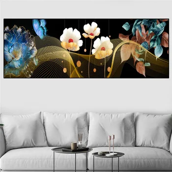 Šiaurės abstrakčių gėlių drugelio lapai Drobė Tapyba Plakatai ir spaudiniai Sienų meno paveikslėliai Svetainė Namų dekoras Be rėmelio 0