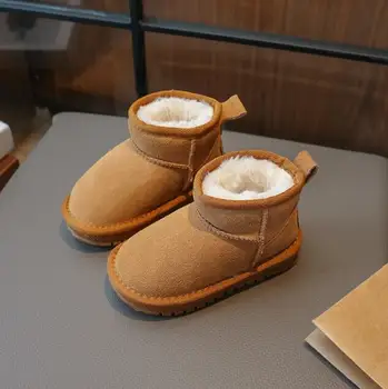 Žieminiai medvilniniai batai vaikams 2023 Korėjietiško stiliaus sniego batai Stori šilti pliušiniai kailiniai berniukai Mergaitės Madingi batai vaikams Sportiniai bateliai